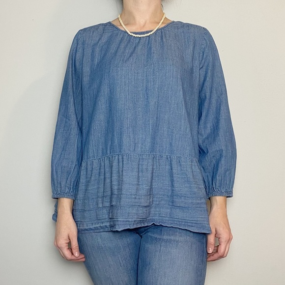 The Great Cotton Button Back Top - Picture 1 of 8